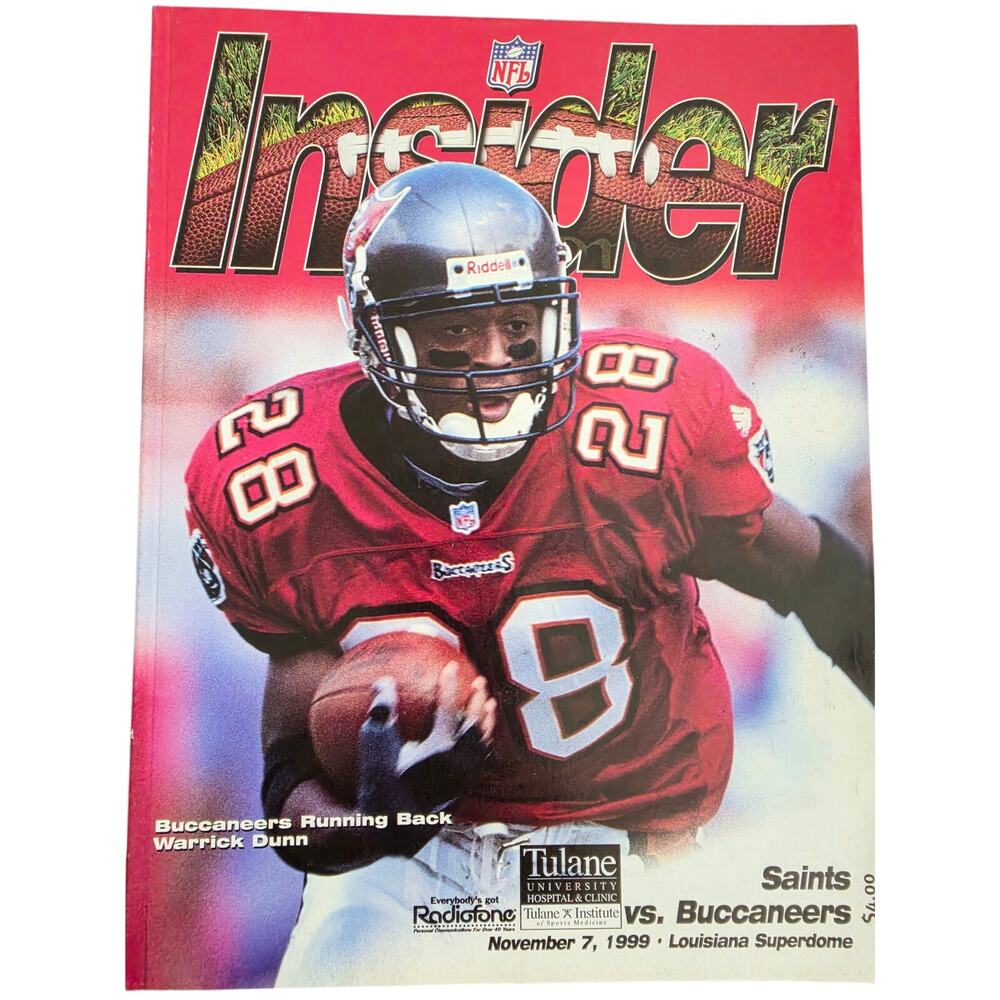 Vintage 1999 NFL Insider Program New Orleans Saints vs Tampa Bay Buccaneers